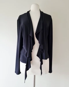 Top JOSEPH RIBKOFF Negro Elástico Cortina Frontal Manga Larga TALLA Au 18 EE. UU. 16 - Imagen 1 de 5