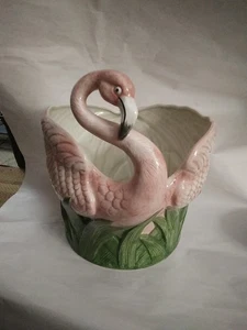 Fitz & Floyd Flamingo Cache Pot 9,5" selten 1985 Schüssel Pflanzgefäß figürlich - Bild 1 von 11