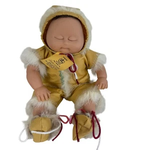 Vintage Naber Gestalt Co. Eskimo Sleeping Baby 12" Realistic Tag Attached - Picture 1 of 8