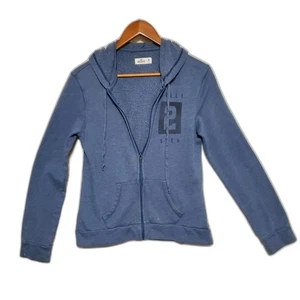 Sudadera con Capucha Hollister Azul Manga Larga con Bolsillos Frontales y Cremallera Completa Talla Mediana - Imagen 1 de 13