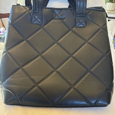 Bolso de Mano Grande Max Studio Doble Correa Negro Acolchado Bolsillos con Cremallera Foto 1 de 4