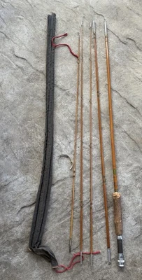 Caña de bambú vintage Shakespeare 5 piezas 1362 9’ con envoltura 2 puntas Foto 1 de 4
