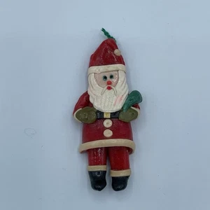 Vintage Polymer Clay Santa Christmas Tree Ornament Handmade 3” Tall - Picture 1 of 6