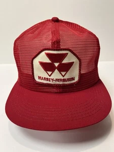 VTG Massey Ferguson Mesh Snapback Trucker Hat Farm Tractor Patch K-Products USA - Picture 1 of 7