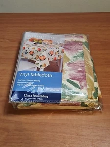Mainstays Tossed Fruit Print 52x70 Vinyl Table Cloth NOS - Picture 1 of 3