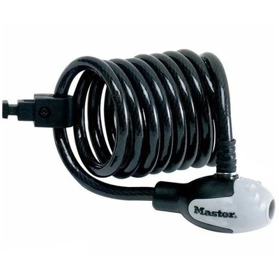 Master Lock Spiral Cable Lock Bicycle Bike Security Lock With Key 180cm x 10mm - Image 1 of 4