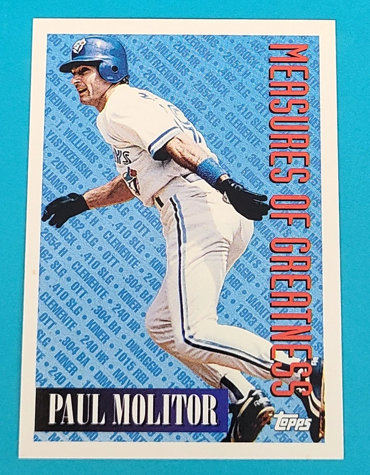 1994 Topps #609 Paul Molitor Toronto Blue Jays BASEBALL Card M6 - Image 1 of 2