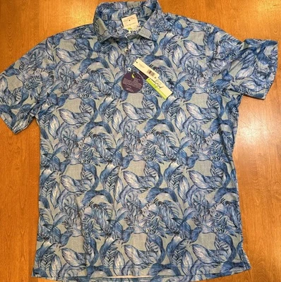 Tailor Byrd Men’s XL Floral Performance Polo Preppy Golf Business Office NWT - Image 1 of 4