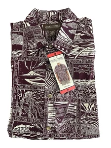 Cooke Street Honolulu Men's Short Sleeve Button Up Shirt, Maroon, Size M - Picture 1 of 3