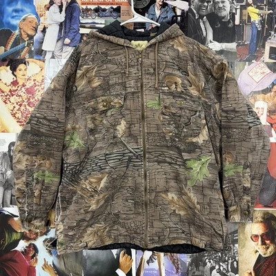 Vintahe Canyon Guide Outfitters Tree Bark Camo Zip Up Hooded Jacket, Size XL - Image 1 of 4