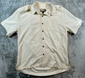 Havana Jacks Cafe Shirt Men’s M Hawaiian Camp Beige Short Sleeve - Picture 1 of 8