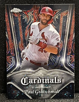 2022 Topps Chrome Paul Goldschmidt P-12 Pinstriped Club Plaque Insert MVP - Image 1 of 2