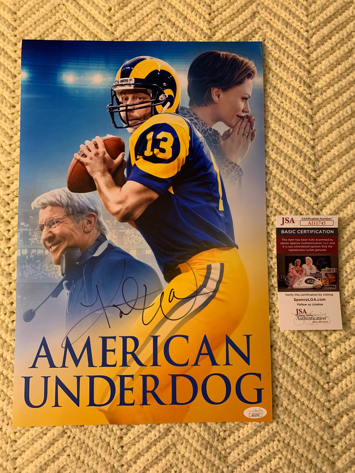 Kurt Warner Autographed Signed American Underdog Movie Poster 11 X 17 JSA Authenticated COA 