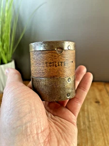 ANTIQUE BENTWOOD 1 DECILITRE SIZE TREEN FRENCH GRAIN MEASURE FARMHOUSE KITCHEN - Picture 1 of 8