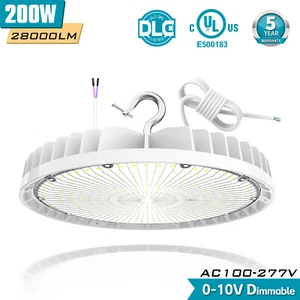 Upgrade 200W LED High Bay Light Low Bay UFO Factory Warehouse Commercial Lights - Picture 1 of 16