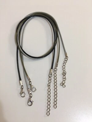 "Lote de 3 collares mixtos de colores negro gris verde militar 18-20"" hombres mujeres unisex" Foto 1 de 4