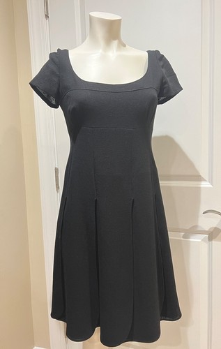 Abito Valentino Spa Nero 100% Lana Vergine Marchi Taglia 10 Vestibilità Taglia 6