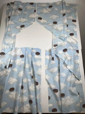 Oreo Cookie Cloud Curtain Valance 2 Tier And 2 Swag For One Window - Image 1 of 4