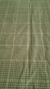 Tovaglia da picnic in cotone tessuto a mano verde Walton 53"" x 77"" vintage - Foto 1 di 7
