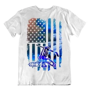 Hockey Sport TShirt Tee Gift Vintage Cute Funny Happy Puck Skates America Goalie - Picture 1 of 7