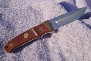 Schrade Hunting Heritage NAHC Fixed Blade Knife Wood Handle Brass Fittings - Picture 1 of 5