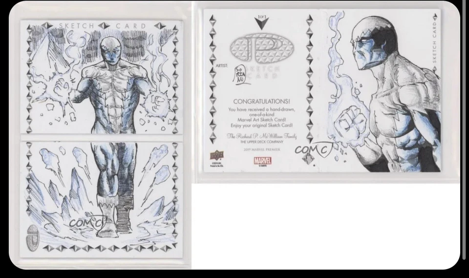 2019 Marvel Premier Sketch Cards Dual Panel 1/1 Brian Soriano #SKT-DP Auto 0y6z - Image 1 of 3