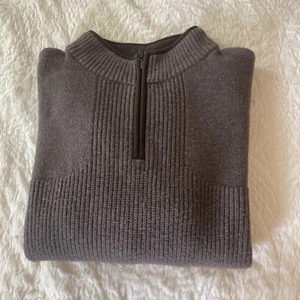 L.L. Bean XXL Mens Windstopper Waterfowl Sweater Brown Merino Lambswool 1/4 Zip - Picture 1 of 15