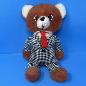Commonwealth Stuffed Talking Teddy 13" Plush Vtg 1977 Stuffed Animal Pull String - Picture 1 of 24