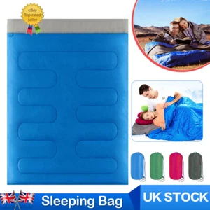 Waterproof Double Sleeping Bag Outdoor Camping People 4 Season Carry Bags Zip UK - Picture 1 of 20