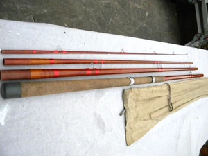 VINTAGE RARE AIKEN SUPERFLEX 16FT 3INCH FIBREGLASS 4 SECTION FISHING ROD - Picture 1 of 17