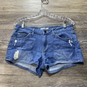 Rich & Skinny Women’s Shorts Size 27 Blue Denim Distressed Stretch Pockets - Picture 1 of 11