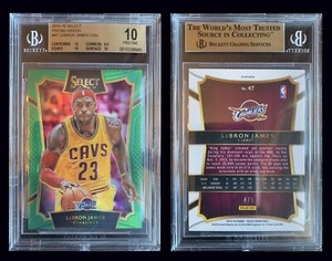 LEBRON JAMES 🏀 🐐 2015 Panini Select #47 Prizm Silver Green /5 BGS 10 POP 1