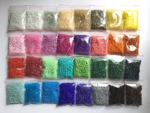 Großhandel Menge Riesiges Set 800g Größe 8/0 Glas Rocailles 32 TOLLE FARBEN Fs - Bild 1 von 8