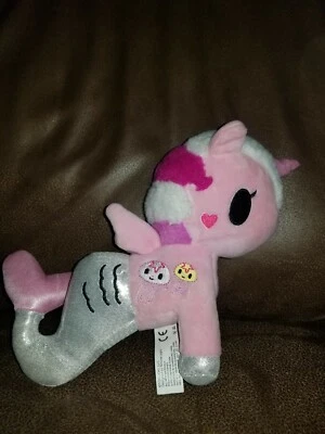 "Felpa de gelatina Neon Star Tokidoki Mermicorno - rosa y blanco sirena unicornio 9"""  Foto 1 de 4