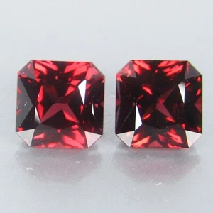 4,62 kt natürliche rosa Farbe Rhodolith Granat Quadrat strahlender Schliff passendes Paar - Bild 1 von 4