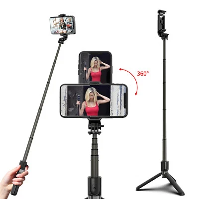 Selfie Stick Tripod Bluetooth Wireless Remote Stand For iPhone 13 Pro Max 12 11 - Image 1 of 4