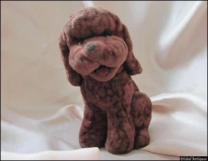 1960s VINTAGE CHILD RUBBER TOY - DOG IN FINE PLUSH - Picture 1 of 8