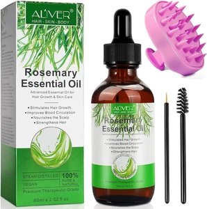 60Ml Olio Di Rosmarino per Capelli Crescita Con Massaggiatore per Cuoio Capellut - Foto 1 di 12