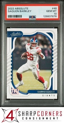 2022 PANINI ABSOLUTE #48 SAQUON BARKLEY POP 3 PSA 10 - Image 1 of 2