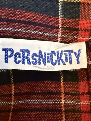 Винтажный 70-х клетку юбка TARTAN A-LINE красный темно-синий богемное опрятный школьница шерстяная смесь S/M - Изображение 1 из 4