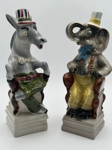 Vintage 1968 italiano Chianti Bardi jarra de vino burro y elefante político - Imagen 1 de 15