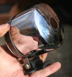 Stewart Warner Vintage 3 3/8" TALL Chrome Tachometer Cup & Bracket - 110125 - Picture 1 of 12