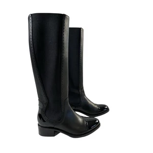 The OFFICE OF ANGELA SCOTT Botas Altas Ms. Brigitte Cuero Negro Talla 37.5 / 7.5 - Imagen 1 de 13