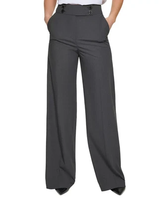 Calvin Klein Women's Pants Sz 14 Whitney Button Front Wide Leg - Image 1 of 3