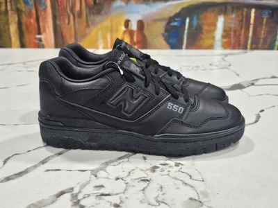 New Balance 550 Triple Black Size 9.5 Leather Shoes Sneakers BB550BBB - Image 1 of 4