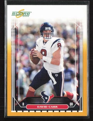 2006 Score #103 David Carr Gold #/600 Houston Texans (Z) - Image 1 of 2