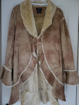 Abrigo de gamuza/piel sintética colección Suzanne Somers talla Md Foto 1 de 4