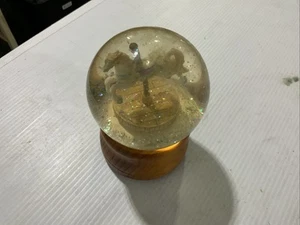 Vtg Lefton Large Musical Water Snow Globe Carousel Waltz - Picture 1 of 11