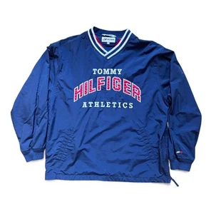 Vintage 90s Tommy Hilfiger Wind shirt Jacket Large Pullover Athletics Spell Out - Picture 1 of 4