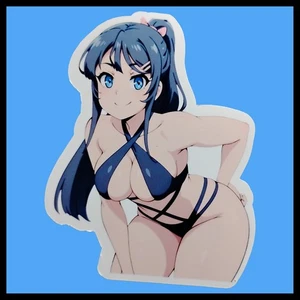 Adesivo vinile Waifu Ecchi Anime Mai Sakurajima decalcomania impermeabile 6 pollici - Foto 1 di 4